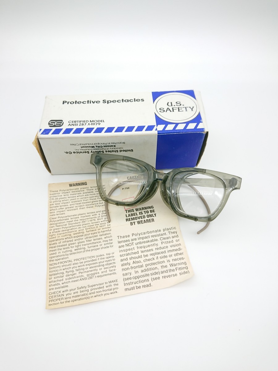 ヴィンテージ 未使用 デッドストック US SAFETY USセーフティ ゴーグル 保護メガネ モータースポーツ スチームパンク PI Z87拍卖