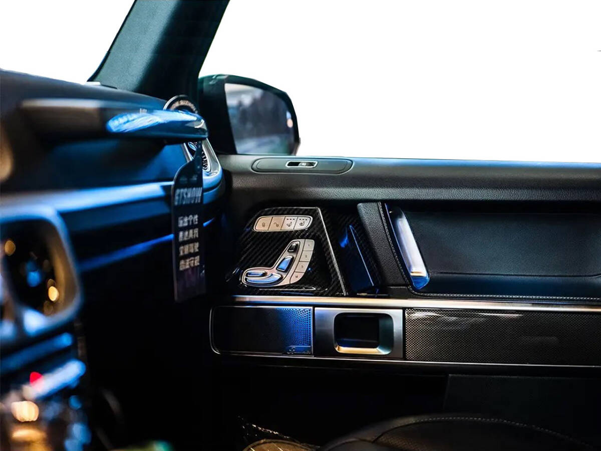 明日着 W463A W464 シート ポジション スイッチ カバー カーボン メルセデス ベンツ Gクラス 国内発送 即納 ドレスアップ 内装 パーツ拍卖