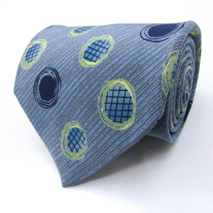 アイムプロダクト ブランドネクタイ ストライプ柄 ドット パネル柄 シルク 日本製 メンズ ブルー im product拍卖