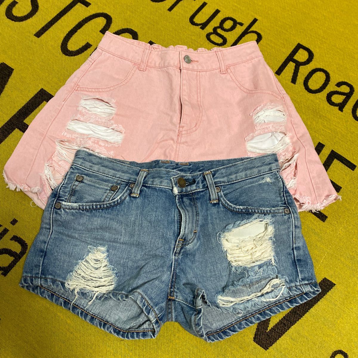 ショートパンツ デニムパンツ デニムショートパンツ デニム 半ズボン サイズXS .フリー EDWN nina mew 新品あり拍卖