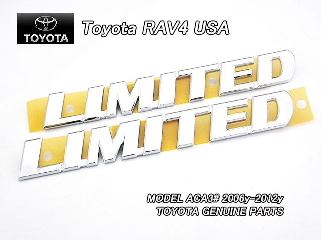 30系ラヴ4前期/TOYOTA/トヨタRAV4純正USエンブレムセット-サイドLIMITEDマーク左右2点(06-08y)/USDM北米仕様ACA31ACA36ラブ4リミテッドUSA拍卖