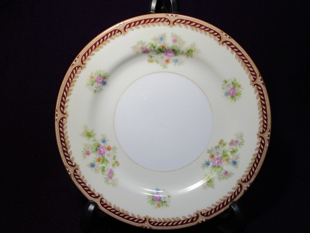 レア ヴィンテージ★オールドノリタケ 月桂樹RC グリーン印 1935年 ケーキ皿 デザート皿 取り皿 小皿 小花ブーケ ノリタケ 1枚★追加アリ拍卖