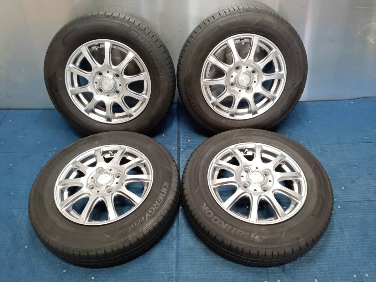 ★8.5分山★20年製★ HANKOOK KINERGY ECO2 145/80R13 社外ホイール 13×4J +42 4H-100 4本セット 軽自動車等 E158拍卖