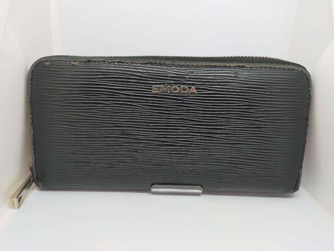 【KM29】EMODA エモダ 長財布 財布 ブラック ウォレット ファッション 小物拍卖