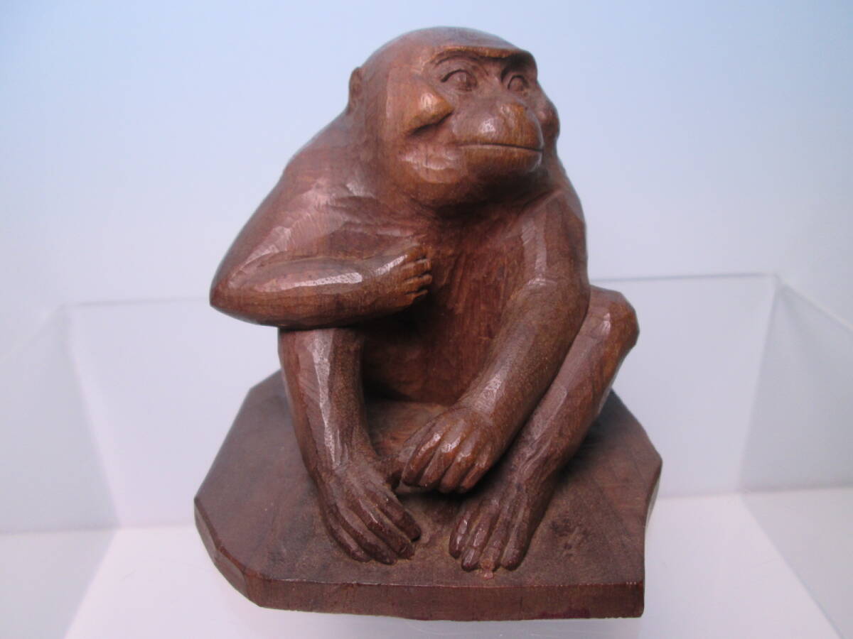 ☆要慶 作 時代 猿 木彫り 木箱付き拍卖