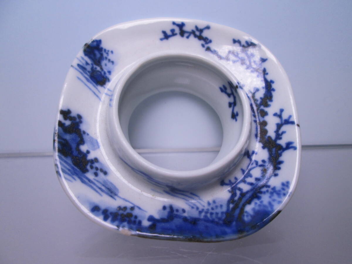 ☆古陶磁 盃台 酒盃コレクション・嘉定 染付 山水文 盃台 酒杯/酒器拍卖