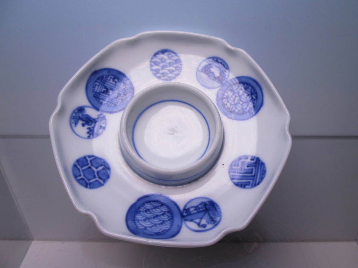 ☆古陶磁 盃台 酒盃コレクション・染付丸文盃台 酒器/酒盃/酒杯拍卖