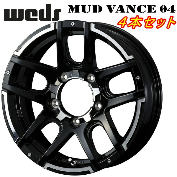 ウェッズ ADVENTURE MUD VANCE04 ホイール4本 ブラックポリッシュ 5.5-16インチ 5穴/PCD139.7 インセット+22拍卖