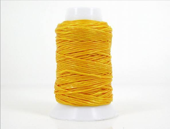 ◆黄色蝋引き紐 小巻◆ワックスコード◆革細工レザークラフト拍卖