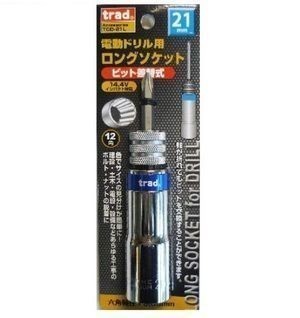 【クリックポスト・メール便 送料無料】差替式 カラー電動ドリル用 ロングソケット 21mm TCD-21L ※820140 ◎18Vインパクト対応拍卖