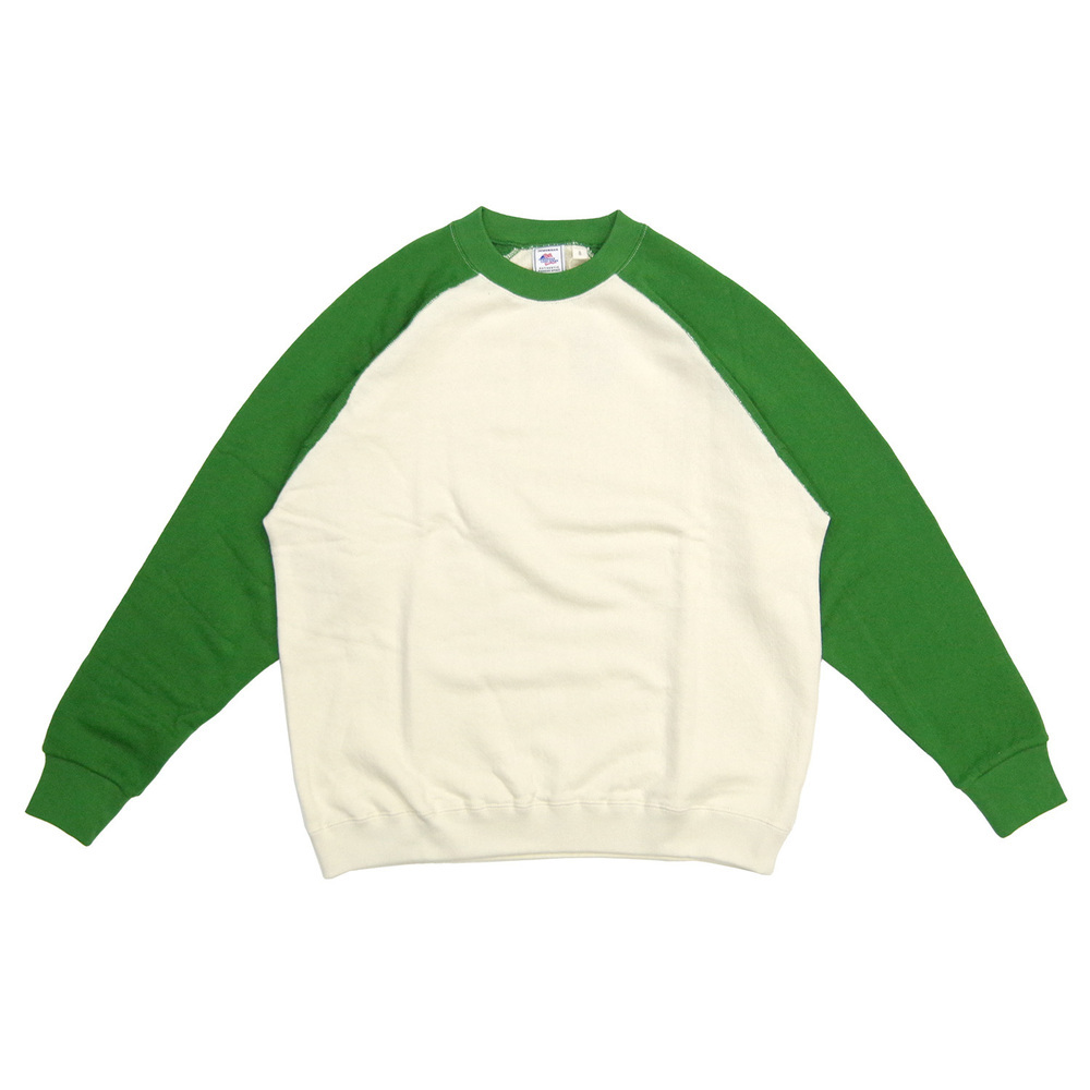 ☆ グリーン ☆ Lサイズ ☆ JEMORGAN 柔編み裏毛クレリックラグランスウェットクルー トレーナー メンズ JEMORGAN JD074-528 レディース拍卖