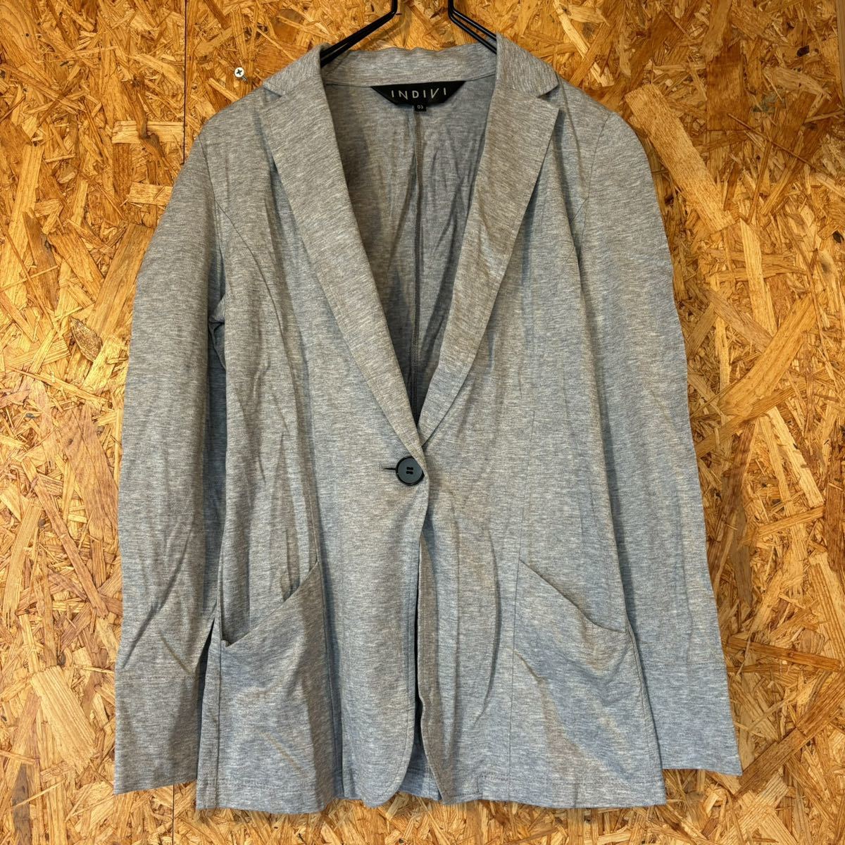 美品 INDIVI ジャケット テーラード 薄手 無地 コットン レディースジャケット 羽織り 2745拍卖