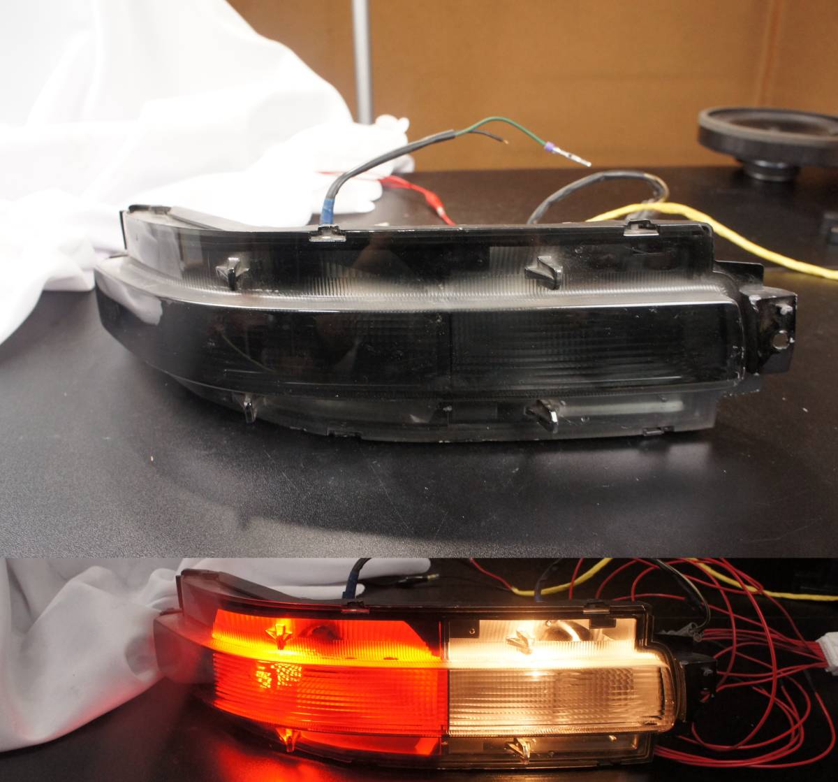 点灯OK 助手席側 ウインカーレンズ Z33 フェアレディZ外し 社外LEDバルブ スモーク イチコー 左 ウインカーランプ 4958 LH 日産 純正@4488s拍卖