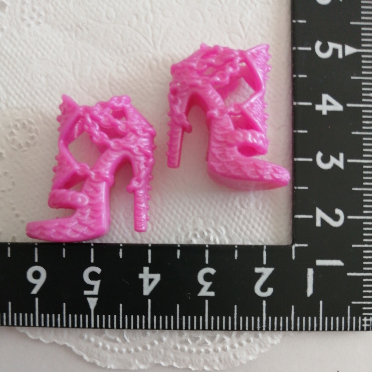 3r1017 ドール用 バービー ハイヒール パンプス 靴 サンダル シューズ チェーン デザイン ピンク拍卖