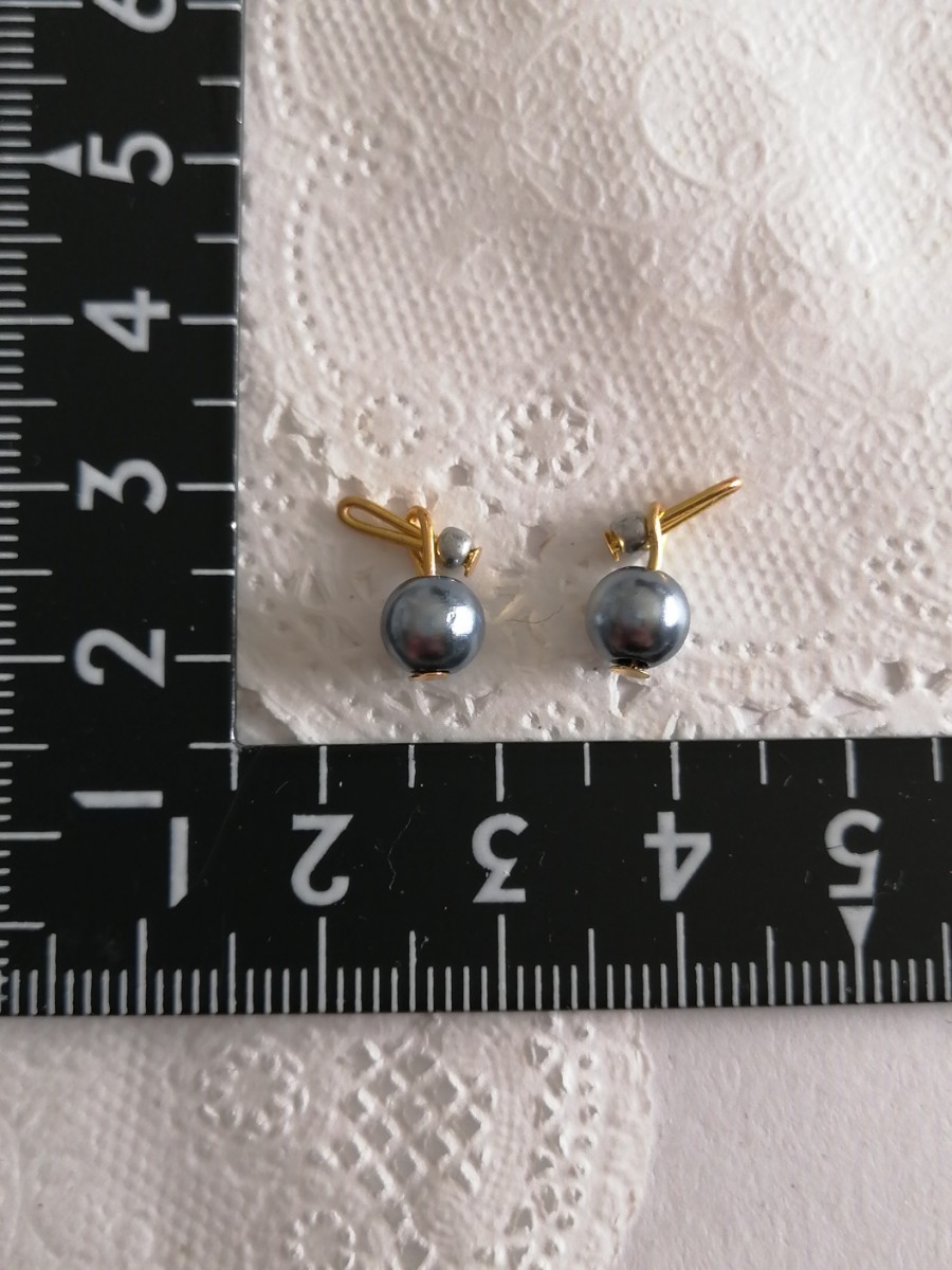 tia*゜ドール用 ピアス グレー パール リカちゃん ジェニー ハッシュタグリカちゃん イヤリング アクセサリー 揺れる拍卖