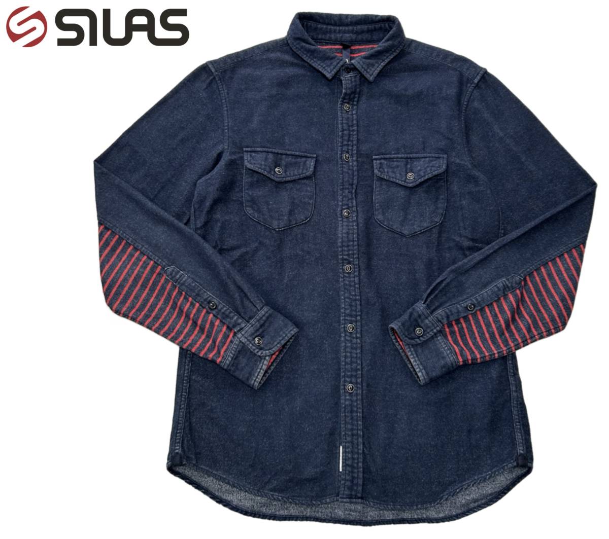 【1000円スタート】SILAS サイラス デニム調 長袖 ネルシャツ メンズ 2拍卖