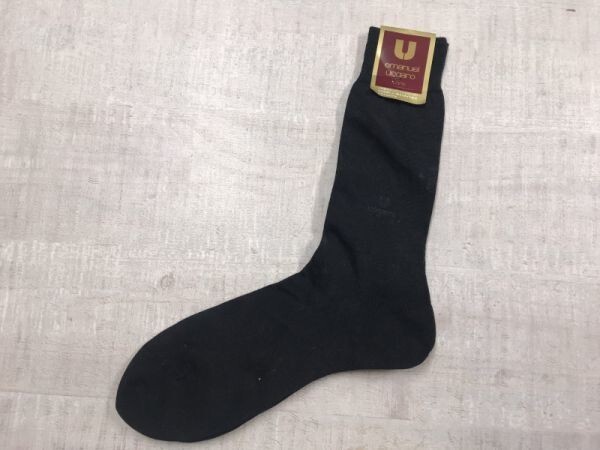 新品タグ付き ウンガロ Emanuel Ungaro トラッド レトロ クラシック 靴下 ビジネス ソックス メンズ サイズ25 黒拍卖