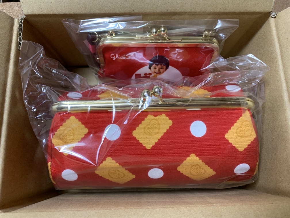 【企業物 系 グッズ 41】がま口 AYANOKOJI グリコ Glico ビスコ ペアポーチ 2019年 当選品 懸賞品拍卖