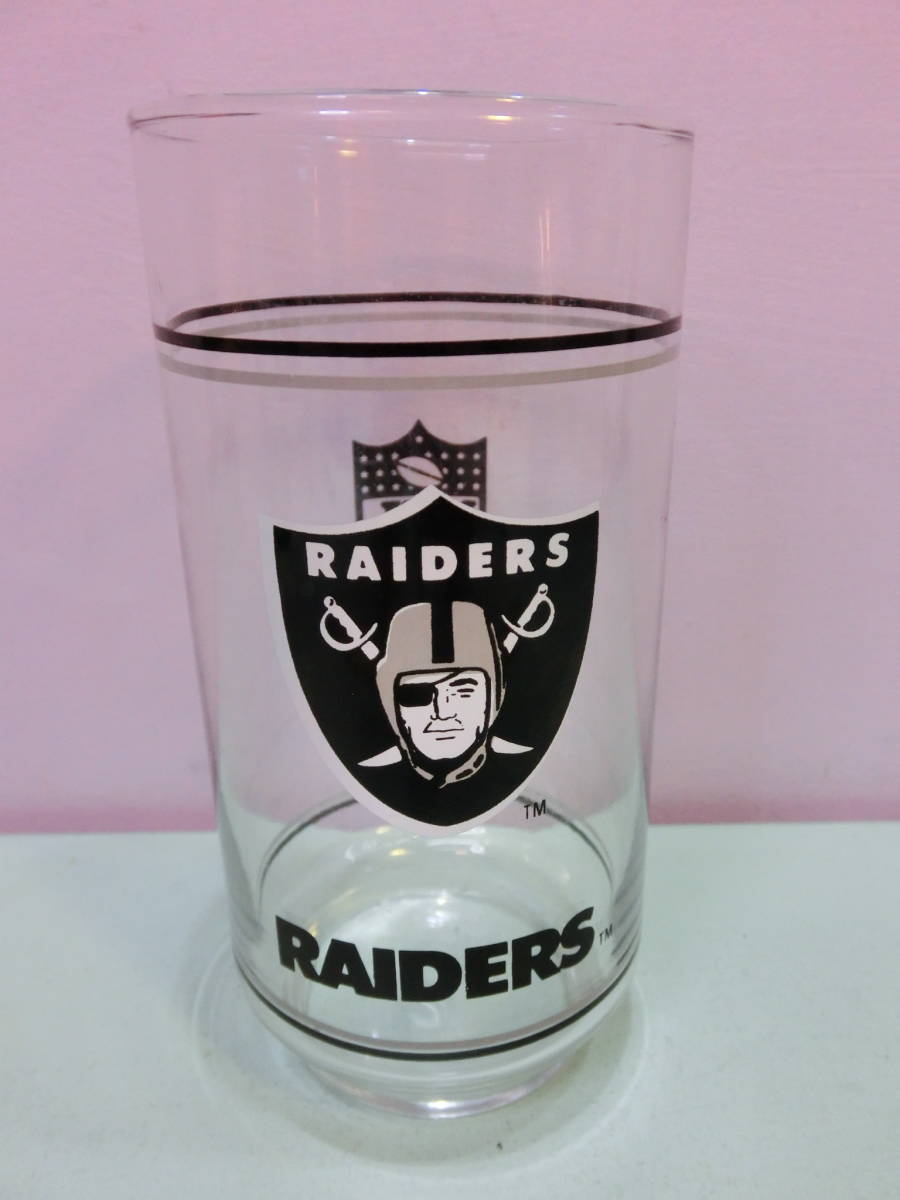 NFL アメフト◆レイダース RAIDERS ビンテージ グラス Mobil アドバタイジング 企業物 ノベルティ モービル石油 VINTAGE拍卖