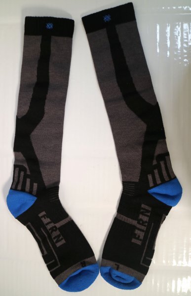 16 01712 ☆ FIRN(フィルン) スノーボード ソックス メリノウール ソックス プロ アウトドア スポーツ 靴下 (L, ブルー)【USED品】拍卖