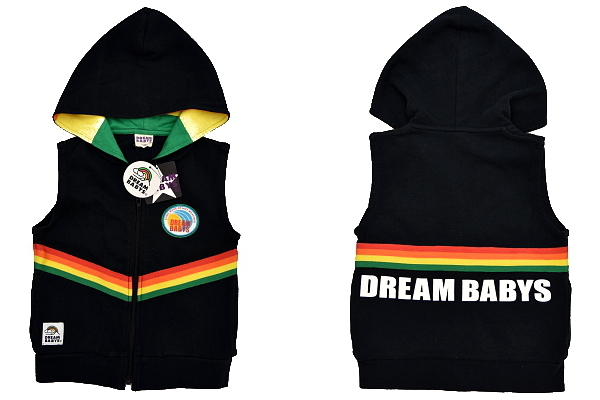 S-6038★送料無料★新品★DREAM BABYS ドリーム ベイビーズ ベビードール★ブラック黒色 フルジップ パーカー ベスト ジレ 100拍卖