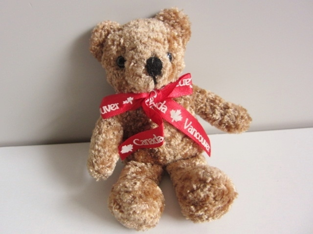 ぬいぐるみCANADA VANCOUVER くまさん 送料380円 綺麗 クマ レア ベア― 赤 美品 特 得拍卖