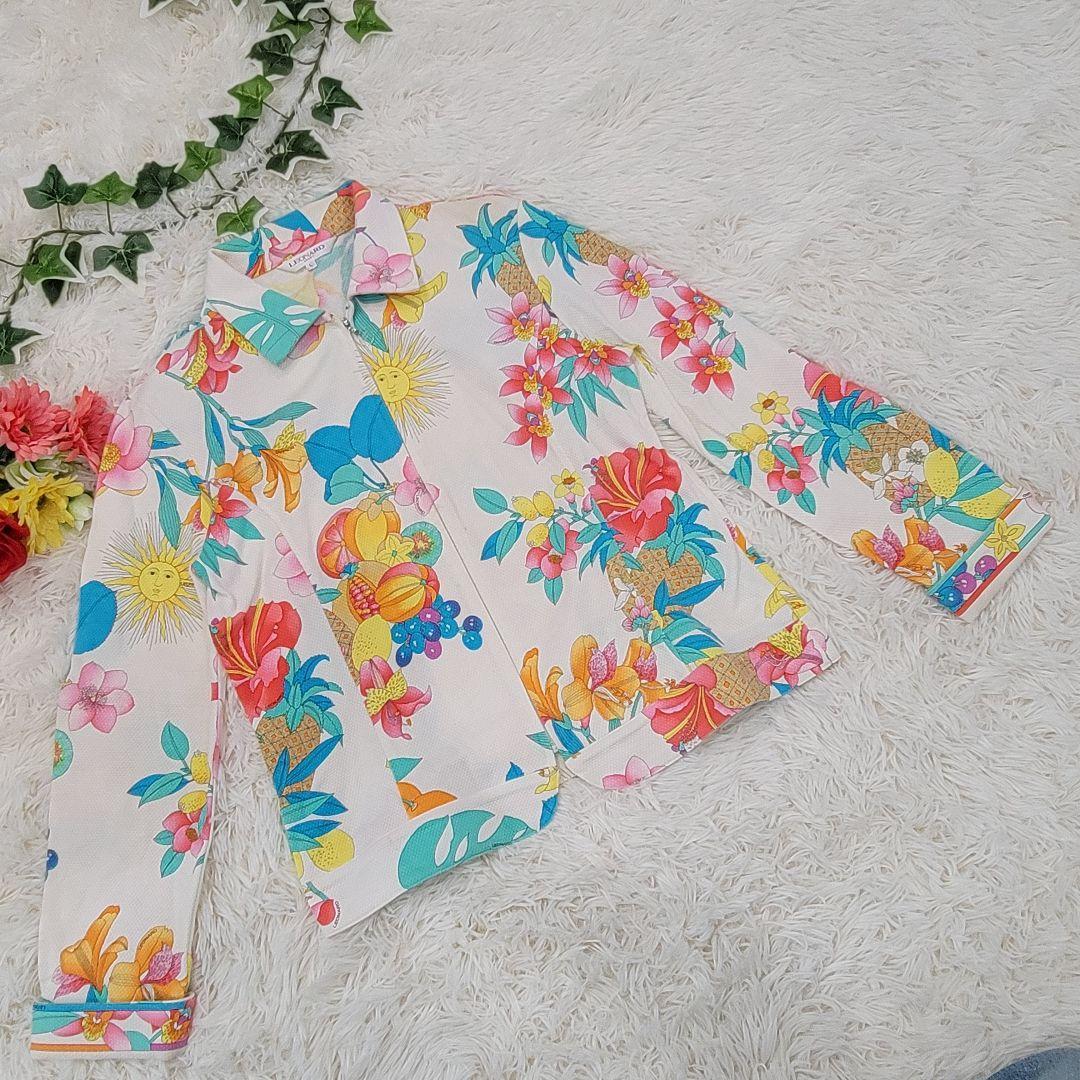 レオナール トロピカル フラワー ジャケット パーカー カラフル リゾート 長袖拍卖