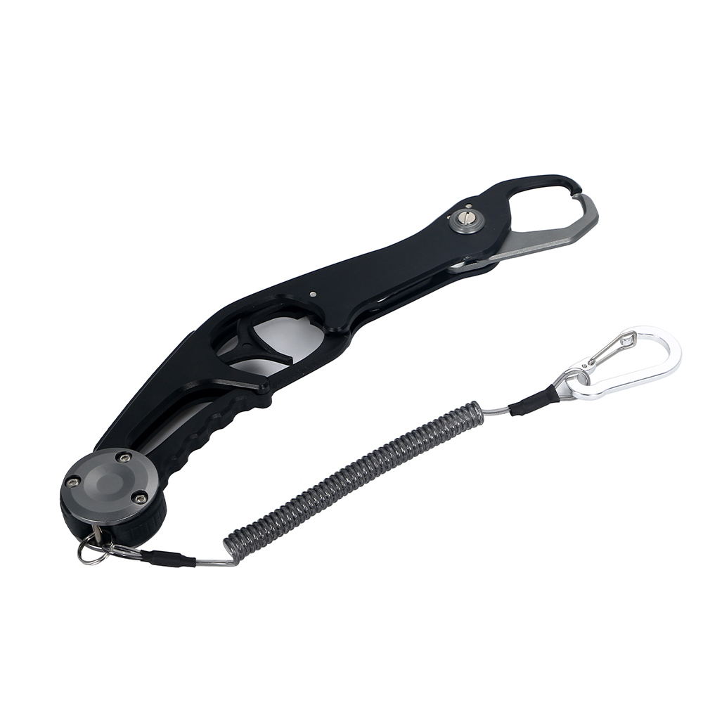 フィッシュグリップ フィッシュキャッチャー 超軽量 アルミ製 魚掴み器 安全ロープ付き (グレー)DJ1086拍卖