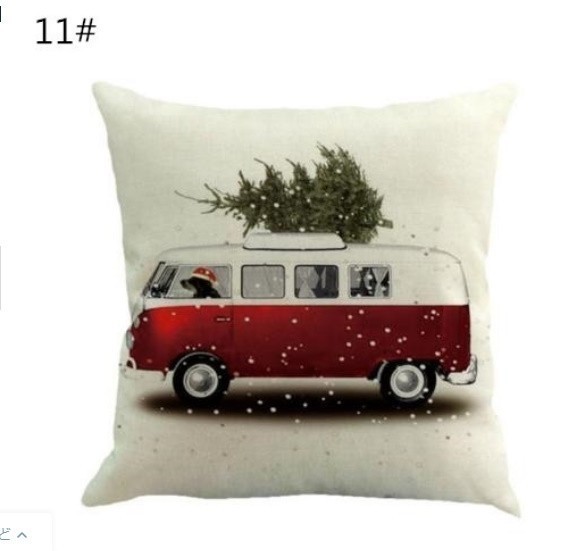 クリスマス印刷染色サンタクリスマスツリーソファベッドホームインテリアコットンリネンスロー枕ケースクッションカバー ZCL950拍卖