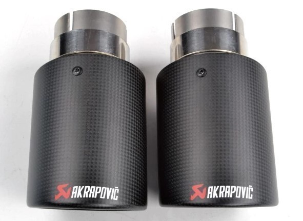 LDL1160# Akrapovic マフラーカッター 炭素繊維 エンドパイプ カーボンエンドタイプ 2本セット拍卖