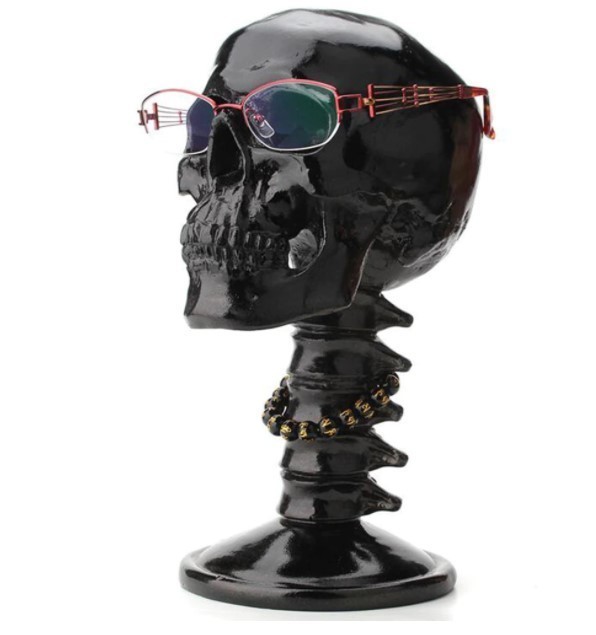 スカルサングラスホルダー ドクロメガネスタンド ガイコツ 骸骨 アンティーク 北欧オブジェ ZCL019拍卖