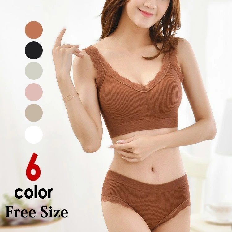 ブラジャー ショーツ セット ノンワイヤー レース パッド入り 下着 ブラセット ナイトブラ おやすみブラ 育乳ブラ ランジェリーgyma1795拍卖