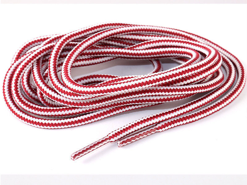 LDL1230# 2色 スポーツ ブーツ シューレース 丸紐 靴紐 靴ひも 0.4×120cm#ワインレッドxホワイト AFA-45971..拍卖