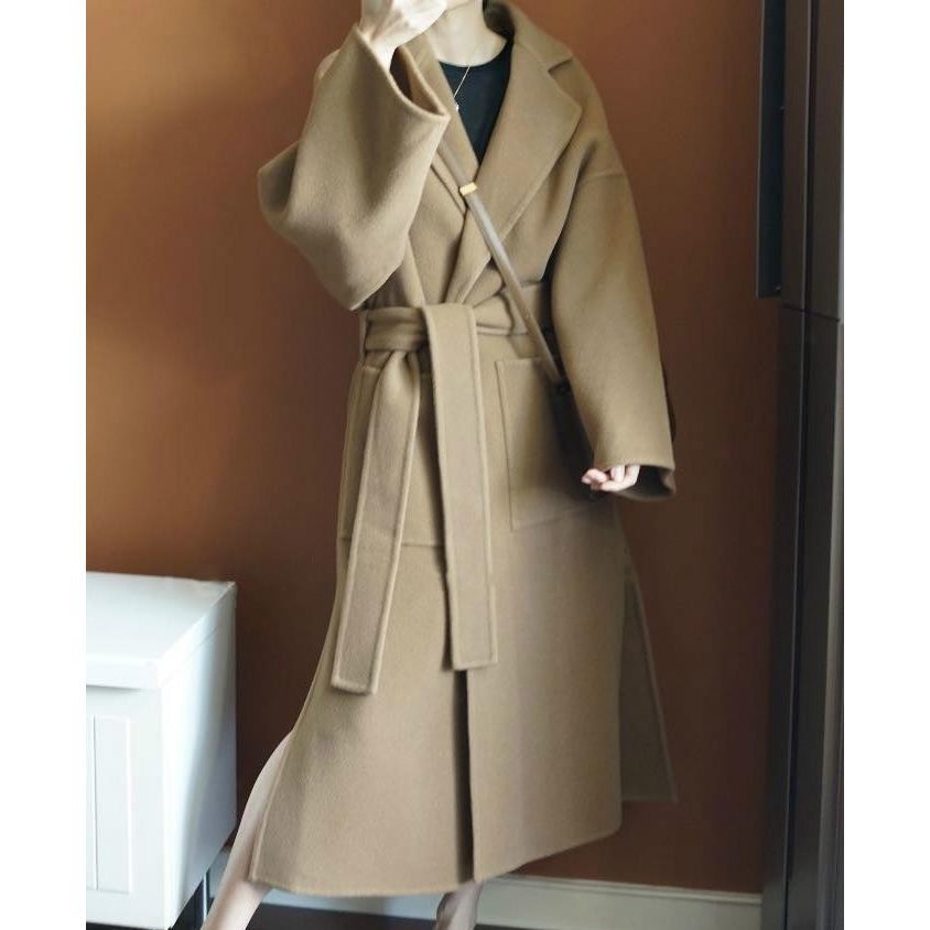 秋と冬新しい両面カシミアコート 中長セクション ゆるいウールコートbq548拍卖