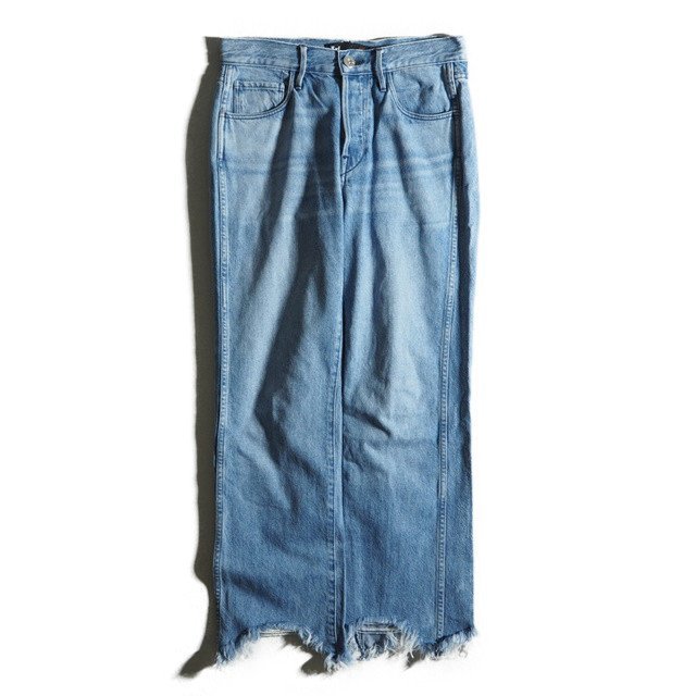 M3626f48 ▼3×1 スリーバイワン▼ 裾カットオフ ヴィンテージ加工 デニムパンツ ブルー 26 / クロップド丈 シーズンレス拍卖