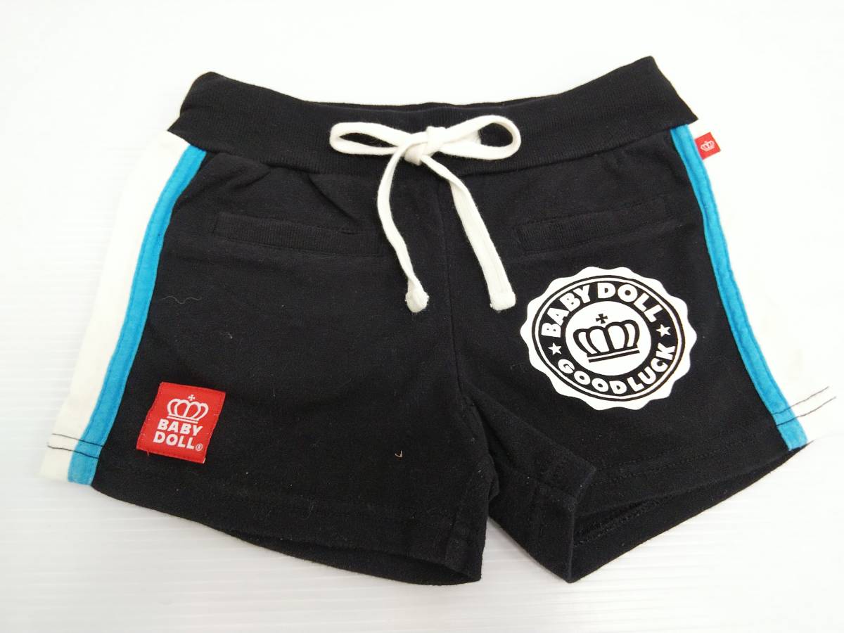 【再値下げ!即決!お買得!】★BABY DOLL/ベビードール★子供服 ショートパンツ 黒 バック白ロゴ サイド青白ライン 120㎝拍卖