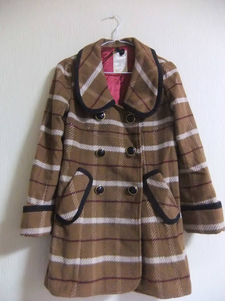 Pinky Girls★チェック柄ショートコート★茶色白赤黒レトロ/ピンキーガールズ拍卖