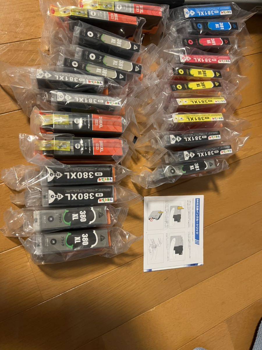 Canon キャノン プリンター互換インクカートリッジ380XLPGBK6本+381XL BK3+GY7+C2+Y4+M2新品未使用です。計24本です。拍卖