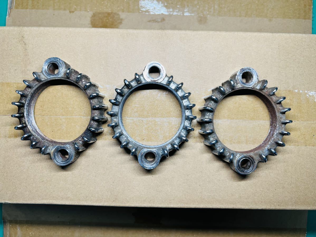 GT380 純正 マフラーフランジ チャンバーフランジ スズキ純正 後期 当時物 フランジ サンパチ GT550 GT750 ショート菅 ヒヅキ拍卖