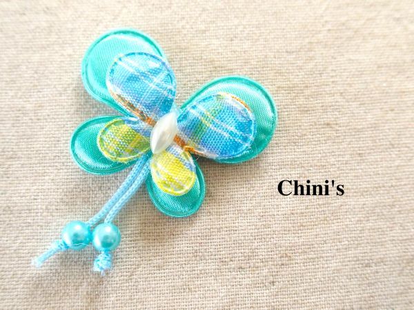 即決☆1個 蝶 モチーフ 水色☆クッションパーツ ハンドメイド拍卖