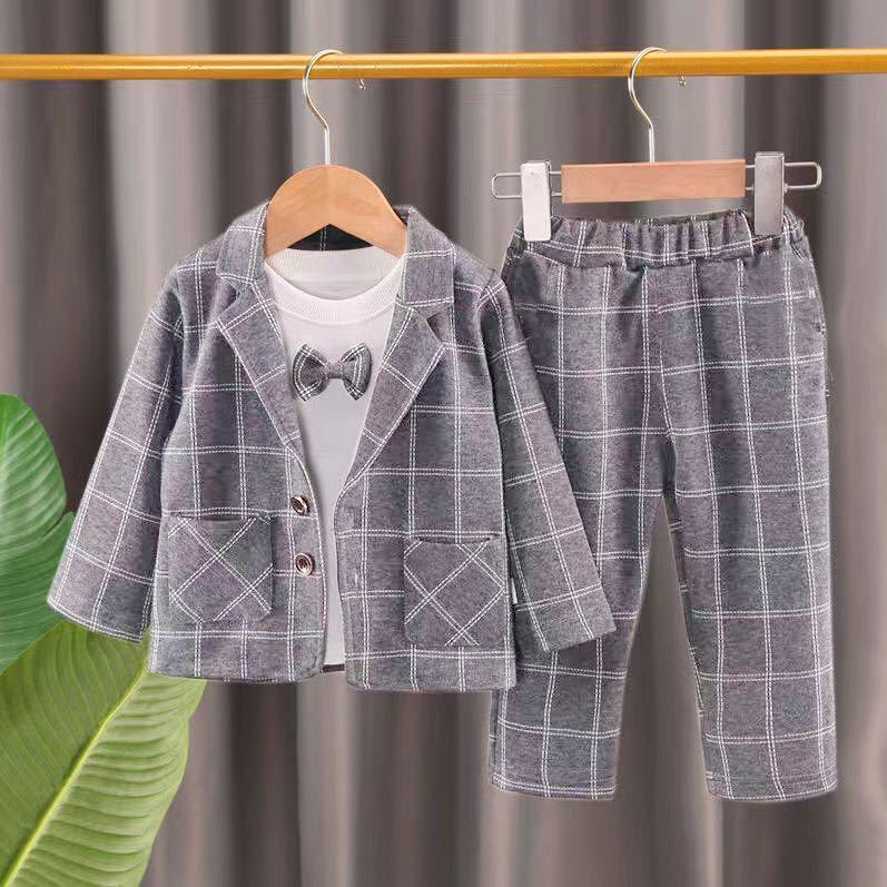 130サイズ 男の子 フォーマル 3点セット ベビー キッズ 子供用スーツ セットアップ 入園式 入学式 卒園式卒業式 結婚式 グレー拍卖