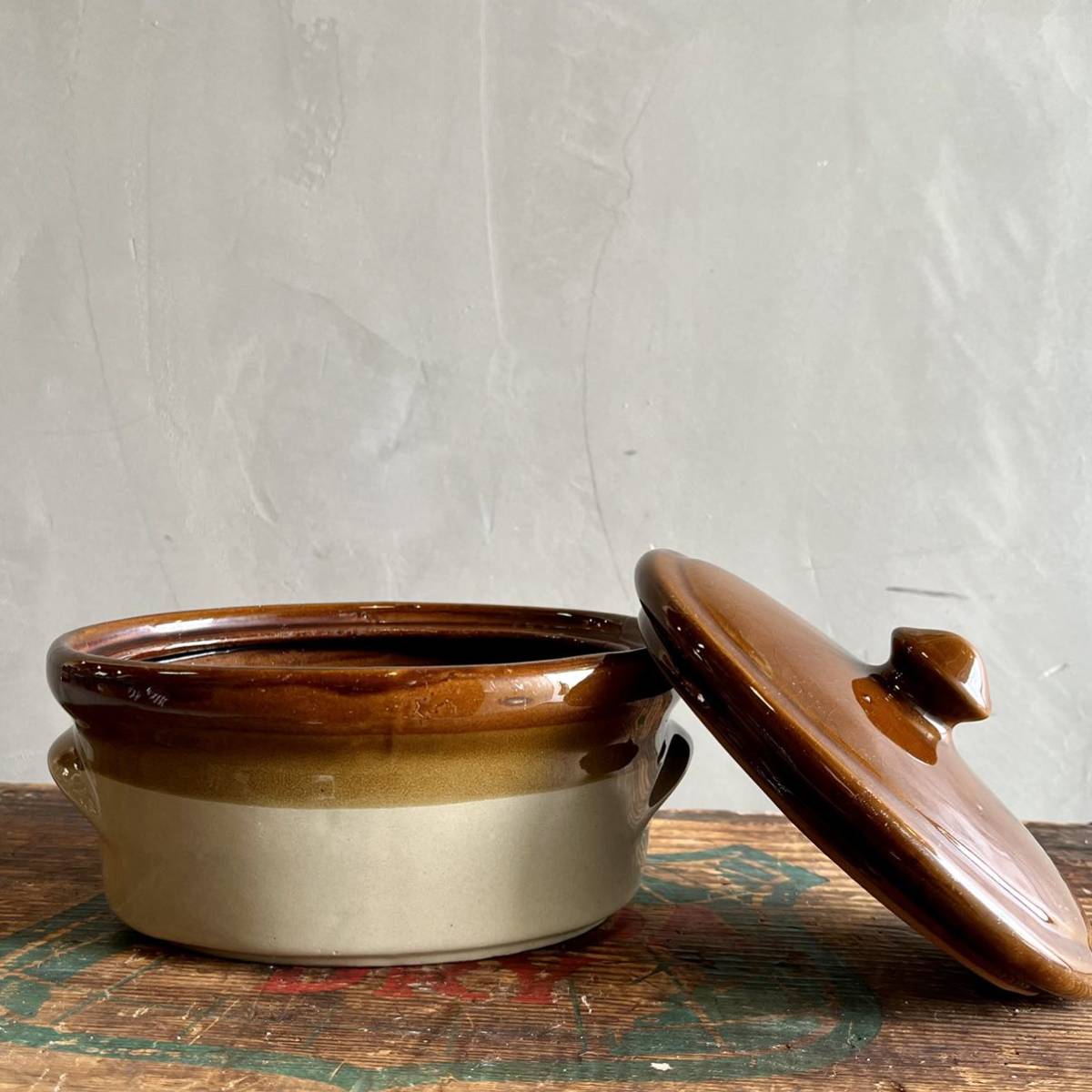 【70s German vintage】 Heideland キャセロール 蓋付き 陶器 ハイデランド ドイツ ビンテージ拍卖