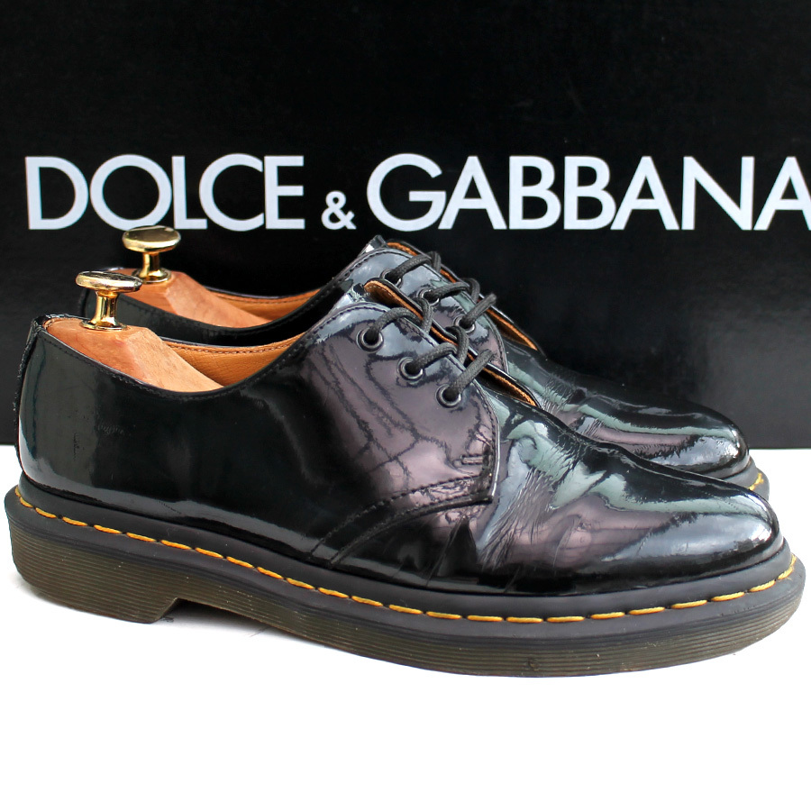 Dr.MARTENS ドクターマーチン★3ホールシューズ UK6=25 1461 パテントレザー エナメル ブラック i-641拍卖