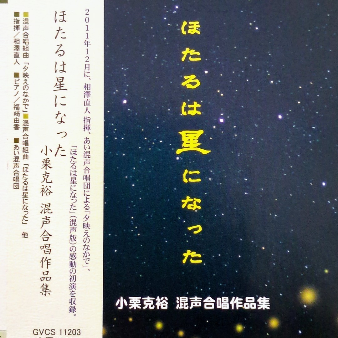 CD ほたるは星になった 小栗克裕 混声合唱作品集 指揮:相澤直人 あい混声合唱団 ライヴ ピアノ:福崎由香 夕映えの中で 2012年拍卖