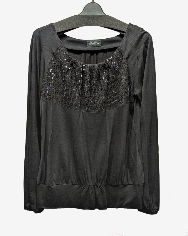 【RITSUKO SHIRAHAMA】リツコシラハマ*スパンコール ドレストップス*サイズ1《送料込み!》拍卖