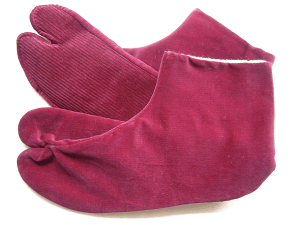 ◇ 限定品 暖い 素敵な 別珍足袋 4枚コハゼ 裏ネル 中エビ色 23.5cm拍卖