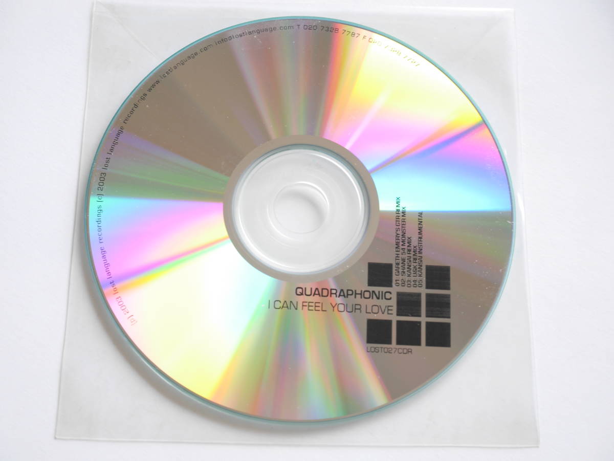 Quadraphonic/I Can Feel Your Love (限定UK盤CD-R) ■ Lost Language / Shane 54 / Gareth Emery / Space Brothers / Lustral拍卖
