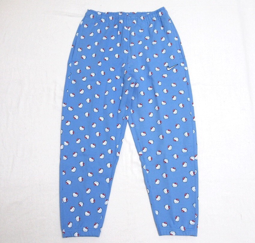NIKE Hello Kitty Fleece Pants ブルー 水色 XL ナイキ ハローキティ スウェット パンツ キティちゃん グラフィック AOP DR5518-412拍卖