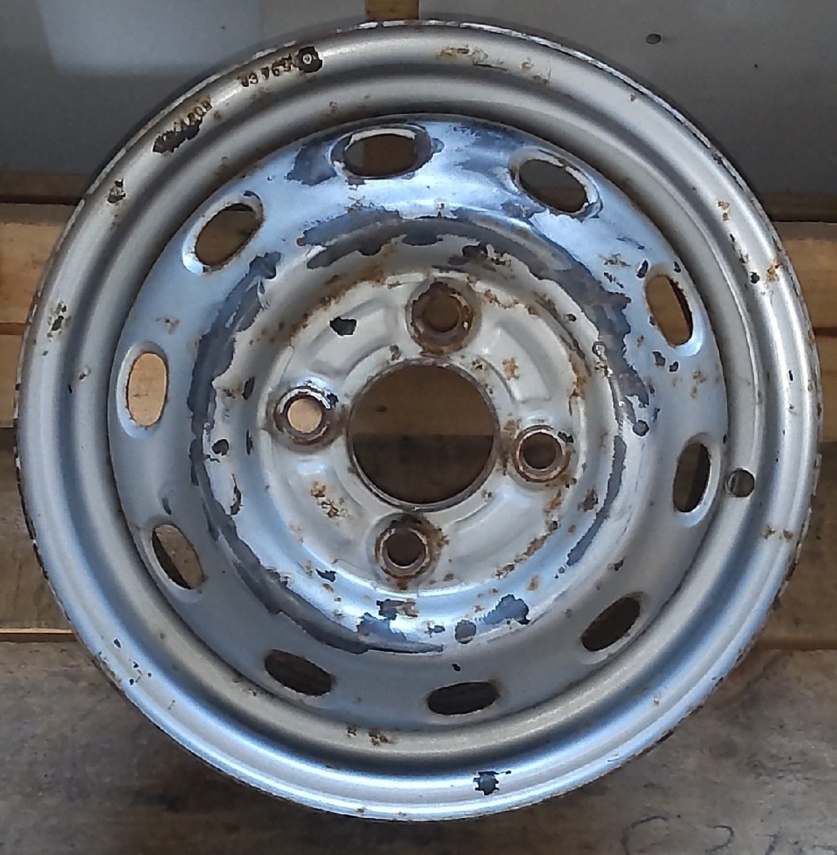 スチール ホイール マツダ 純正 1本 12×4.00B 4穴 PCD100 BD59 中古拍卖