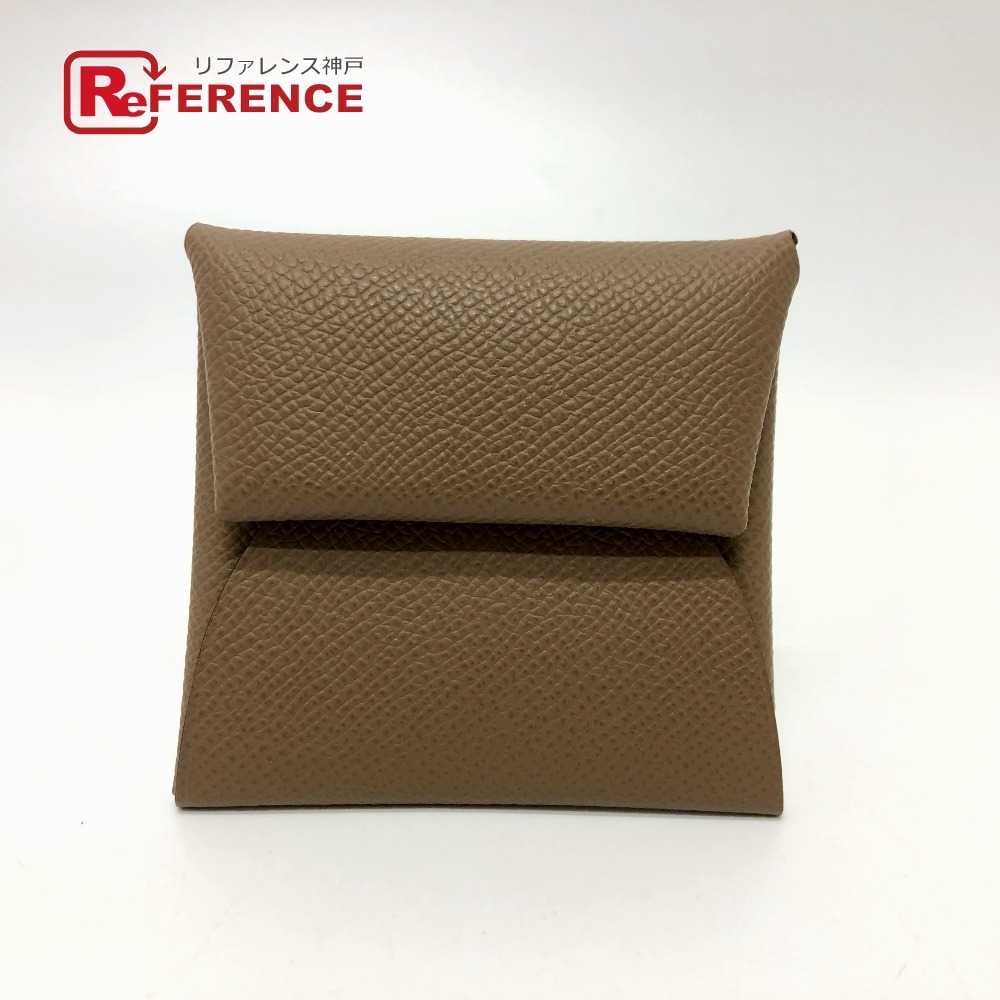 未使用 HERMES エルメス バスティア 小銭入れ 財布 コインケース エトゥープ ブラウン レディース【中古】拍卖